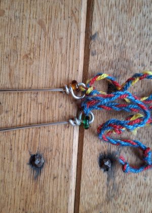 Glass Beads and Silver Hair Pins